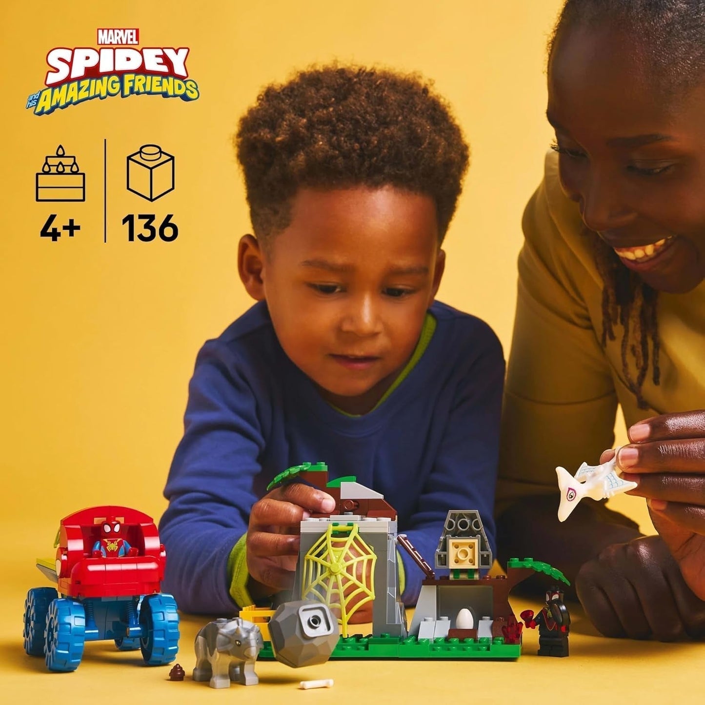 LEGO Marvel Spidey's team op reddingsmissie in de Dino Truck Speelgoedauto bouwen voor superhelden Avonturenset voor kinderen 4+ Spidey en zijn supervrienden 11199 Bouwsets Besuche in LEGO-Store