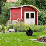 Relaxdays slanghaspel, voor 30 m 1/2" slang, staal, kunststof, slanghouder, HL: 38 x 42 x 31 cm, zwartgrijs