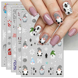 JMEOWIO Nagelsticker Glitzer Weihnachten 10 Blatt Nail Art Sticker Selbstklebend Nagelaufkleber Schneeflocken Winter Decoratie Nageldesign Zubehör