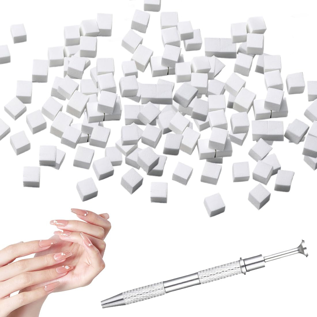 100 Stück Nail Art Schwamm Mit Metallgreifer, Sponge Brush Applicator, Sponge Nagel Pinsel, Maniküre Zubehör Für Nägel, Um Eine Varaudzen Van Gradient Nail Art Patterns Zu Ersetlen