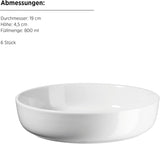 MÄSER, Navina serie, servies voor 6 personen, wit porseleinen servies, tijdloos, porselein, wit