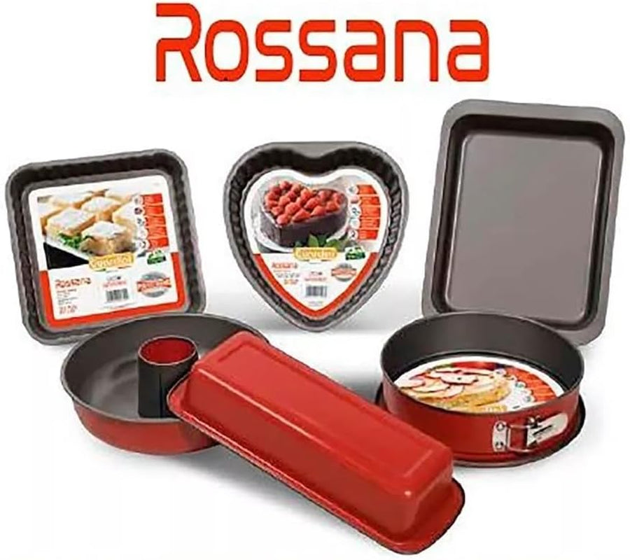 Rossana, Puddingvorm met kegel 23 cm, antiaanbaklaag, kleur rood/grijs, RVS Vormen en bakplaten Naty Shop