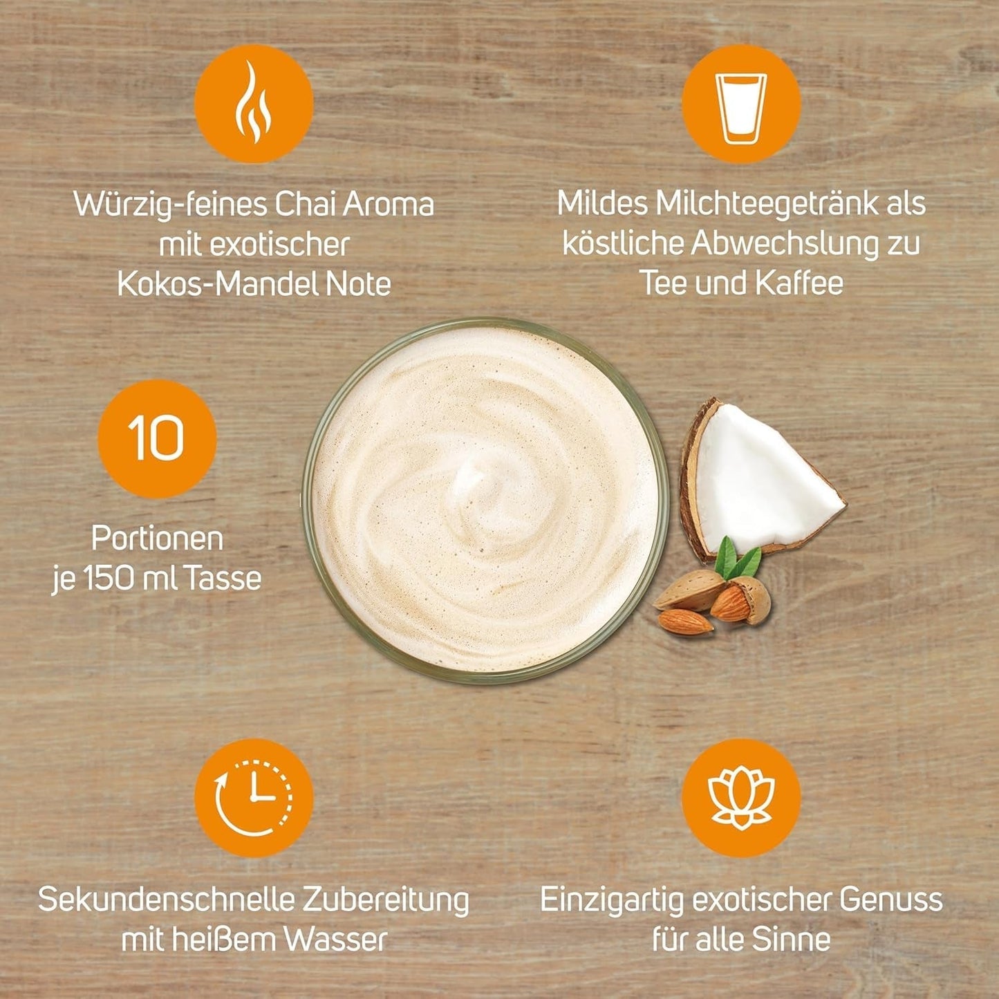 KRÜGER Chai Latte Exotic India type kokosnoot-amandel (1 x 0,25 kg)