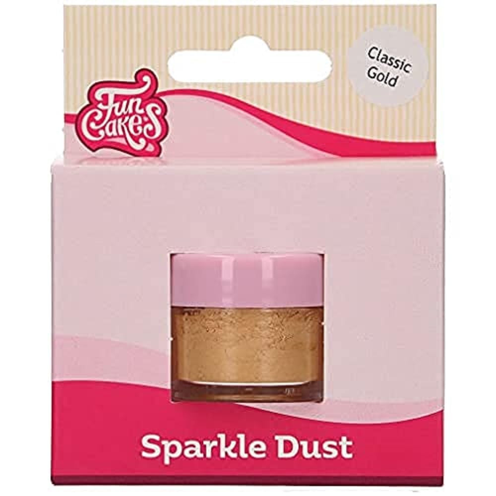 Funcakes Sparkle Dust Classic Gold: Glitterstof van voedingskwaliteit voor taartdecoratie, Halal gecertificeerd