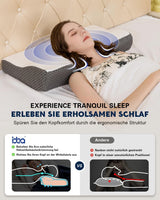 IDEA Kussen, Ergonomisch Orthopedisch Kussen voor Nekpijn, Memory Foam Kussen voor Zij-, Rug- en Buikslapers, Anti-Snurkkussen voor Mannen Vrouwen (62 * 34,5 * 12/8CM) Cervicale Orthopedische Kussens Naty Shop