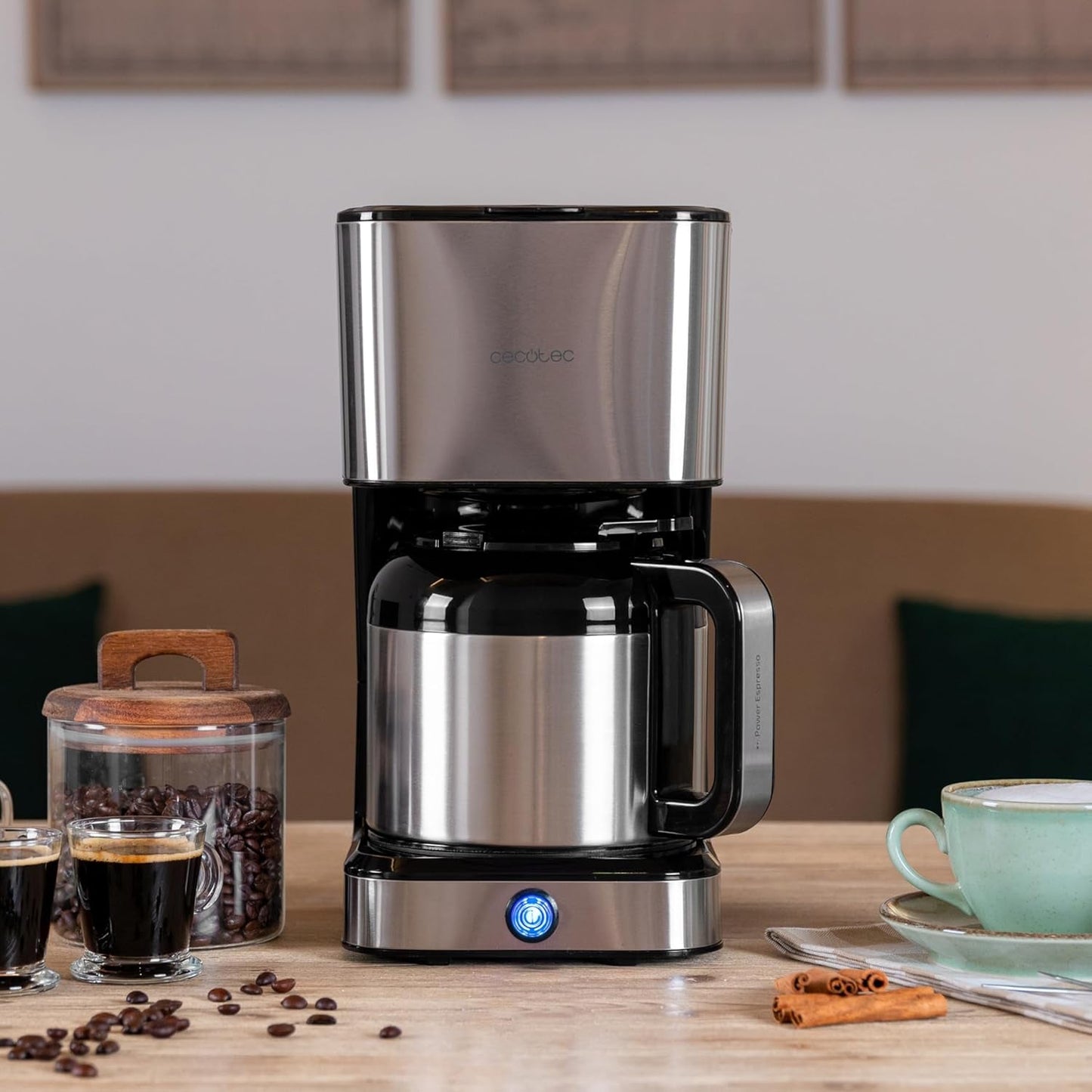 Cecotec Coffee 66 Drop & Thermo-drip koffiezetapparaat, 950 W, 1,2 l, 10 kopjes, ExtremeAroma-technologie, anti-druppelfunctie, waterniveau-indicator, herbruikbaar hoofdfilter, bescherming tegen oververhitting