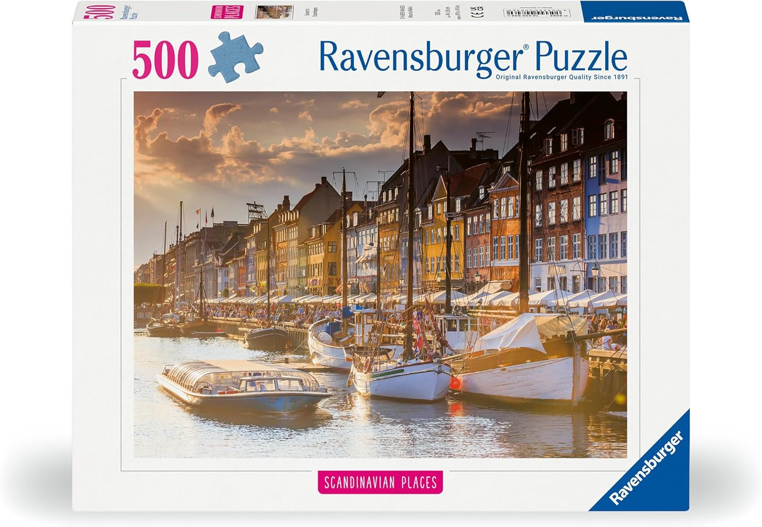 Ravensburger Puzzel 12000846, Scandinavische plaatsen - Zonsondergang in Kopenhagen - Legpuzzel van 500 stukjes voor volwassenen en kinderen vanaf 12 jaar Puzzel Naty Shop