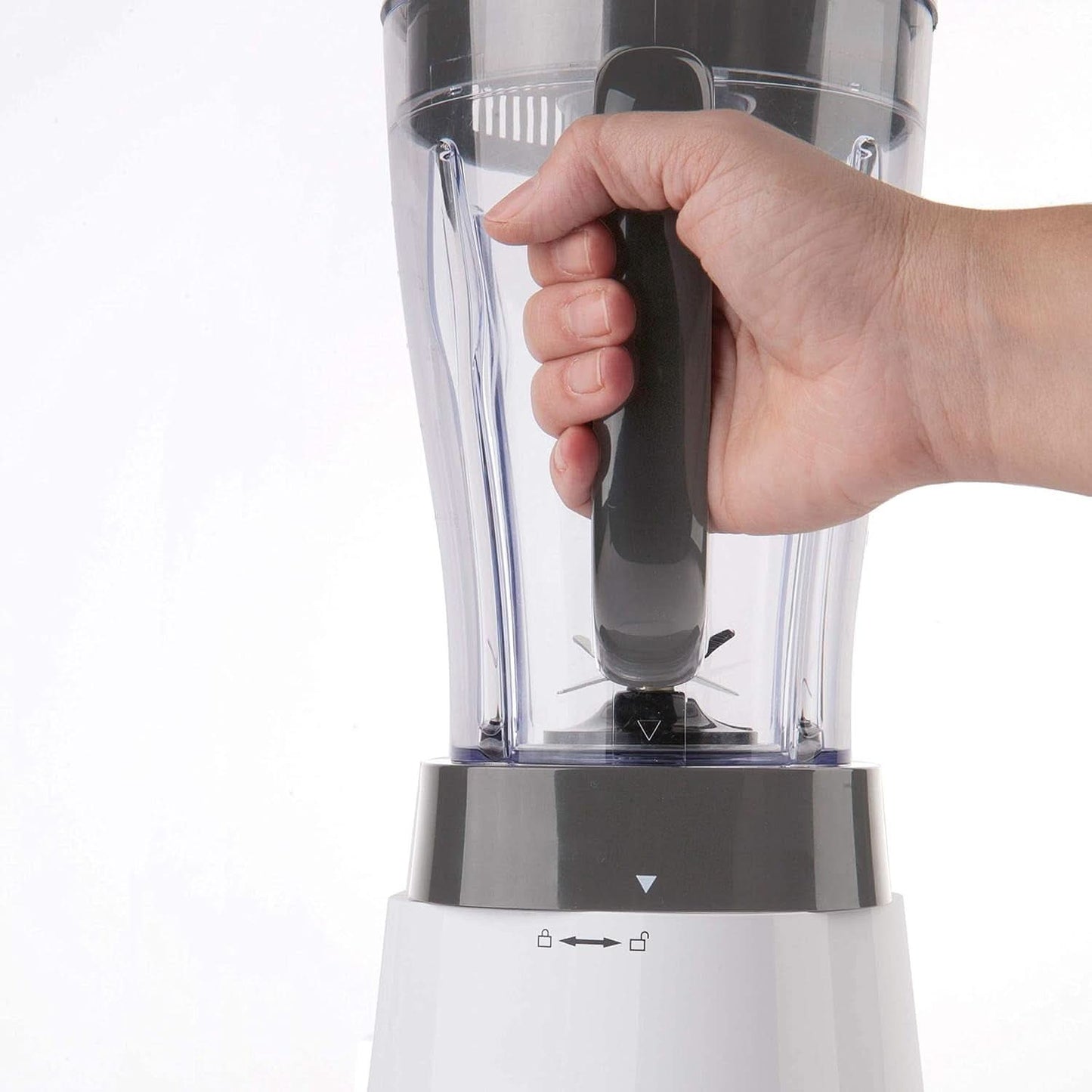 BLACK+DECKER Keukenmixer | 500W | 2 snelheden | Pulsfunctie | Glasrug | 1,5L | Edelstahlmesser Mit 4 Klingen | Herausnehmbar en Leicht Zu Reinigen | Weiß en Grau Kitchen Naty Shop
