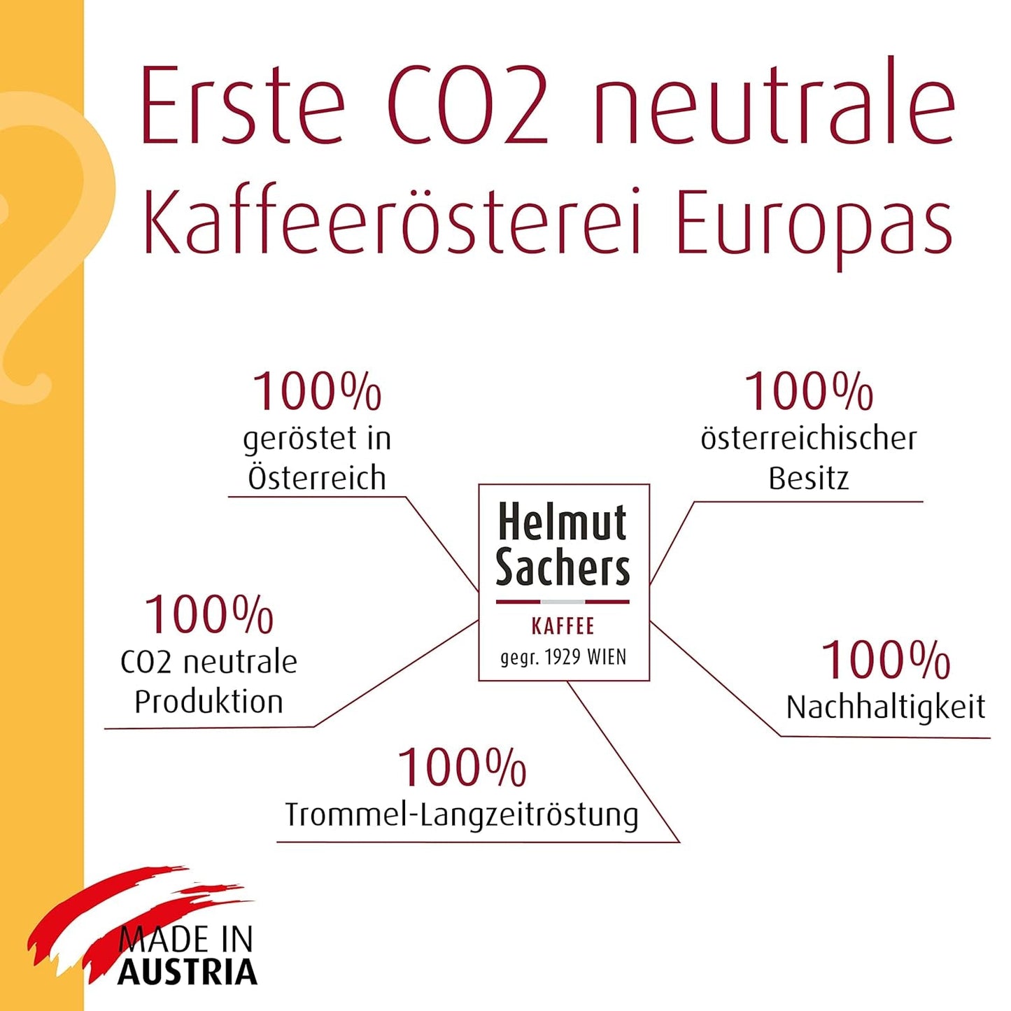 Helmut Sachers Koffie - Crème, Sterkte 4/5, 100% Arabica, hele koffiebonen, 6 x 500 g