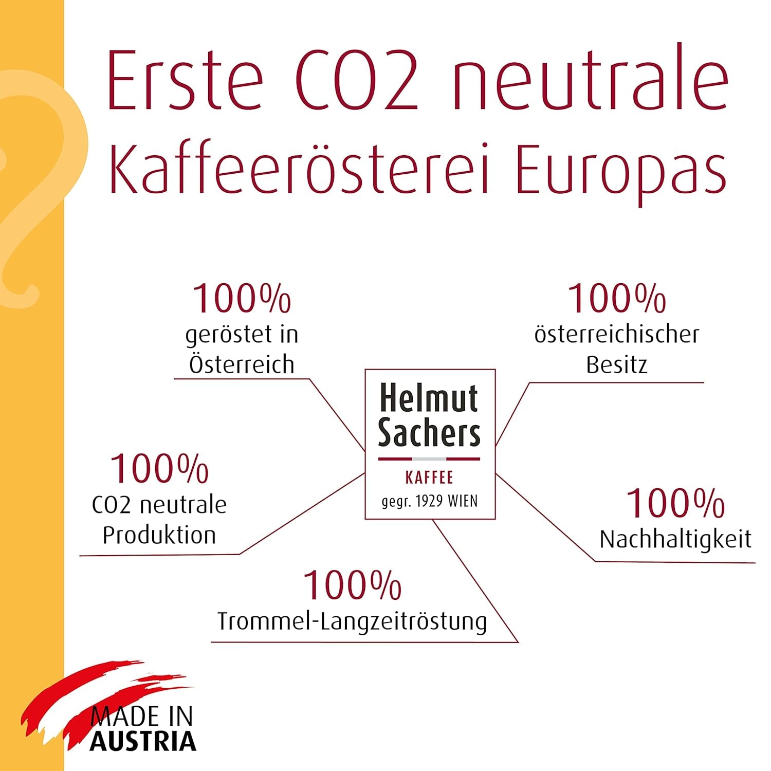 Helmut Sachers Koffie - Crème, Sterkte 4/5, 100% Arabica, hele koffiebonen, 6 x 500 g