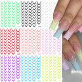 9 kleuren franse nagelstickers franse nagelstickers zelfklevende nagelfolie franse nagels gradiënt stickers franse tip nagelstickers nail art nail design stickers nagel accessoires