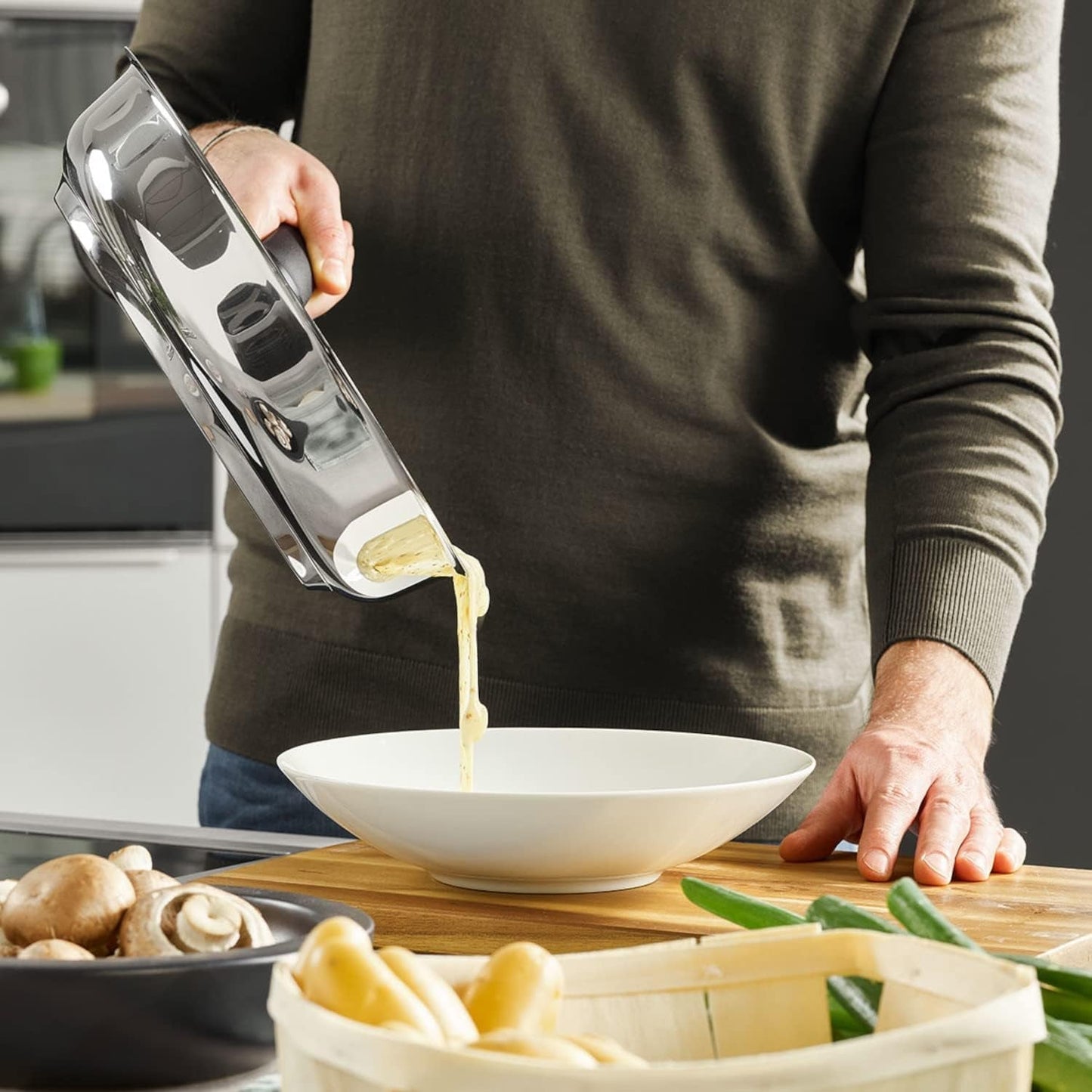 Fissler Adamant Premium, roestvrijstalen pan, antiaanbaklaag, krasbestendig - Inductiepotten en pannen Naty Shop