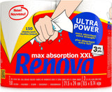 Keukenrollen Renova Renova Ultrapower | 24 XXL-rollen = 60 standaardrollen | 3 ultra-absorberende lagen met maximale weerstand | Fsc-gecertificeerd papier