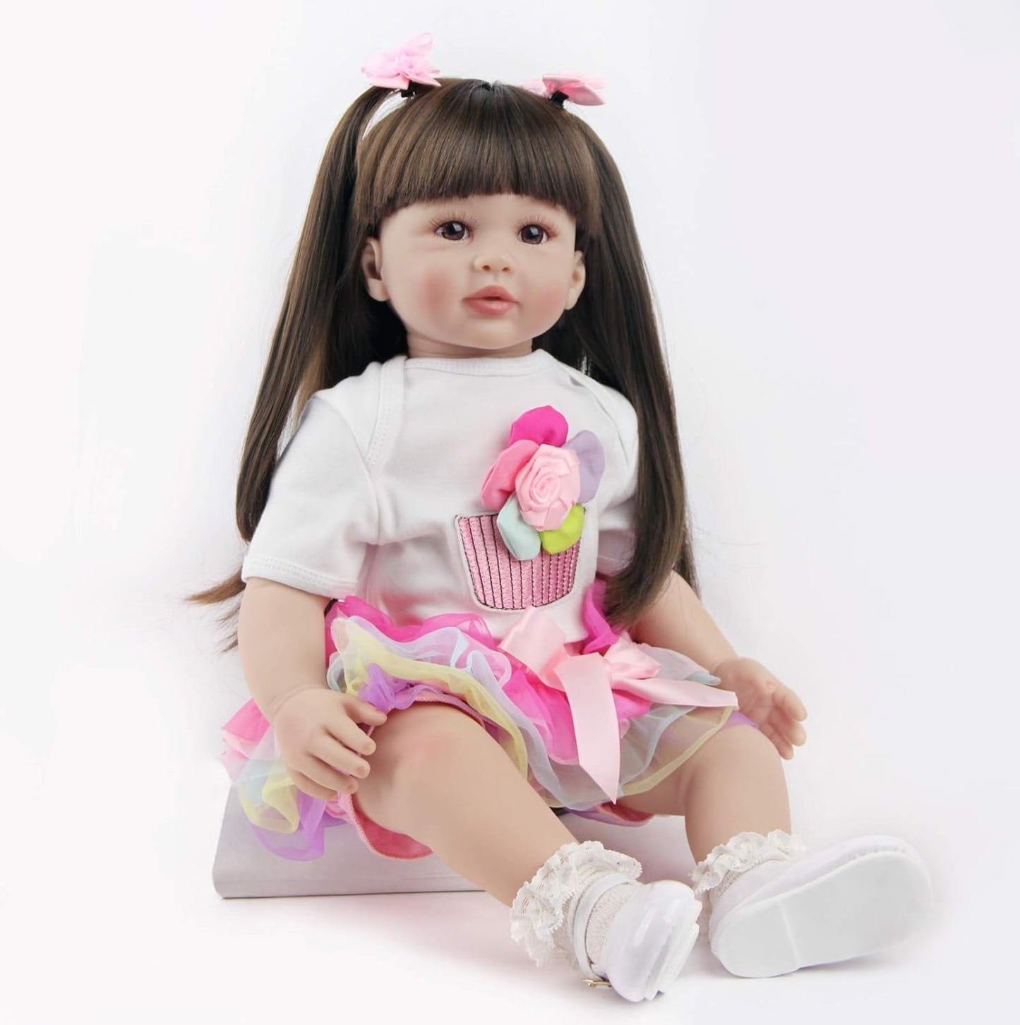 ZIYIUI 24 inch herboren babypoppen, levensechte zachte lichaamspoppen, 60 cm handgemaakte herboren babypoppen, kerstcadeaus
