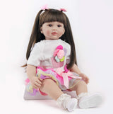 ZIYIUI 24 inch herboren babypoppen, levensechte zachte lichaamspoppen, 60 cm handgemaakte herboren babypoppen, kerstcadeaus
