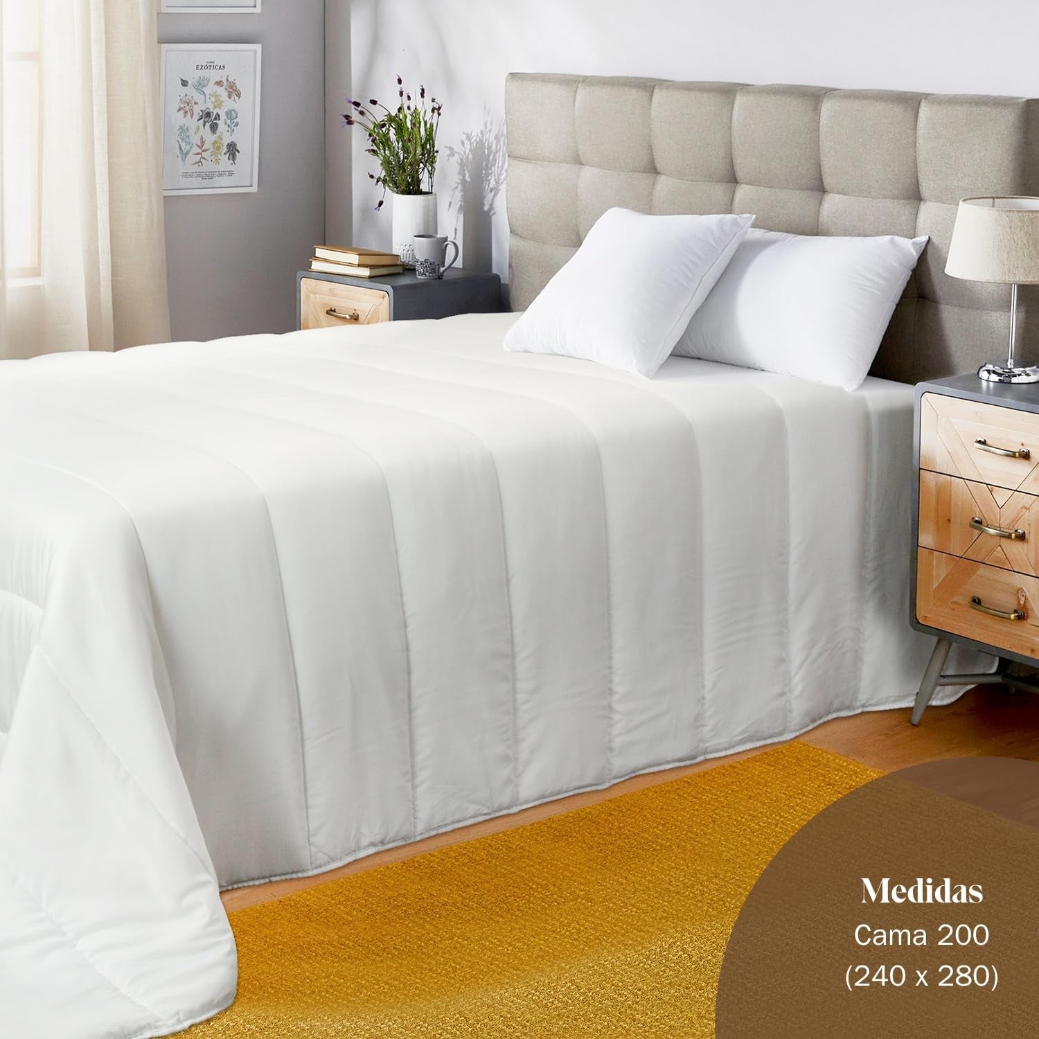 Pikolin Home - 400 G Anti-mijtendekbed, geschikt voor winterkamers en lage temperaturen, bed 200-240 X 280 Cm. Quilts en quilts Naty Shop