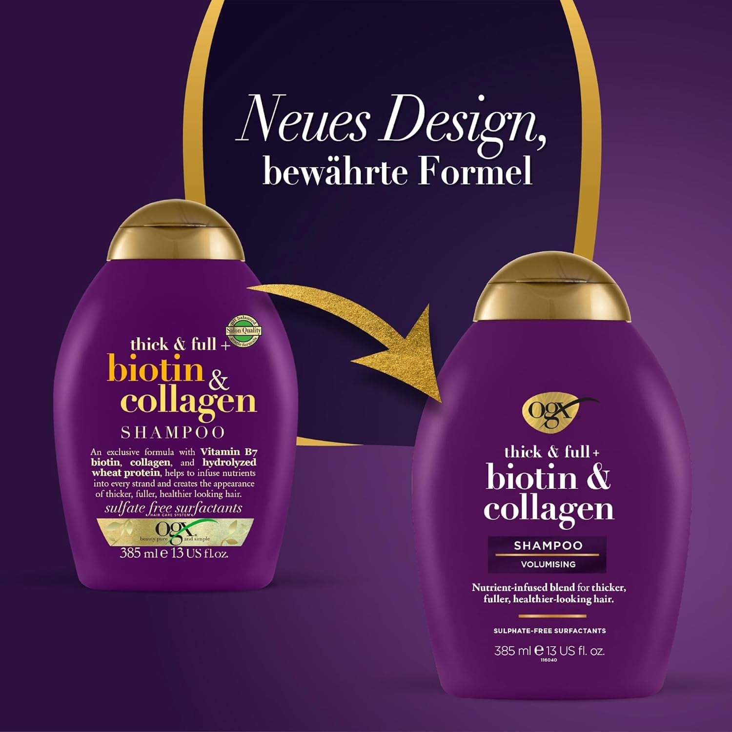 OGX Biotine & Collageen Shampoo (385 Ml), Haarversterkende shampoo voor fijn en dun haar OGX Douche en bad