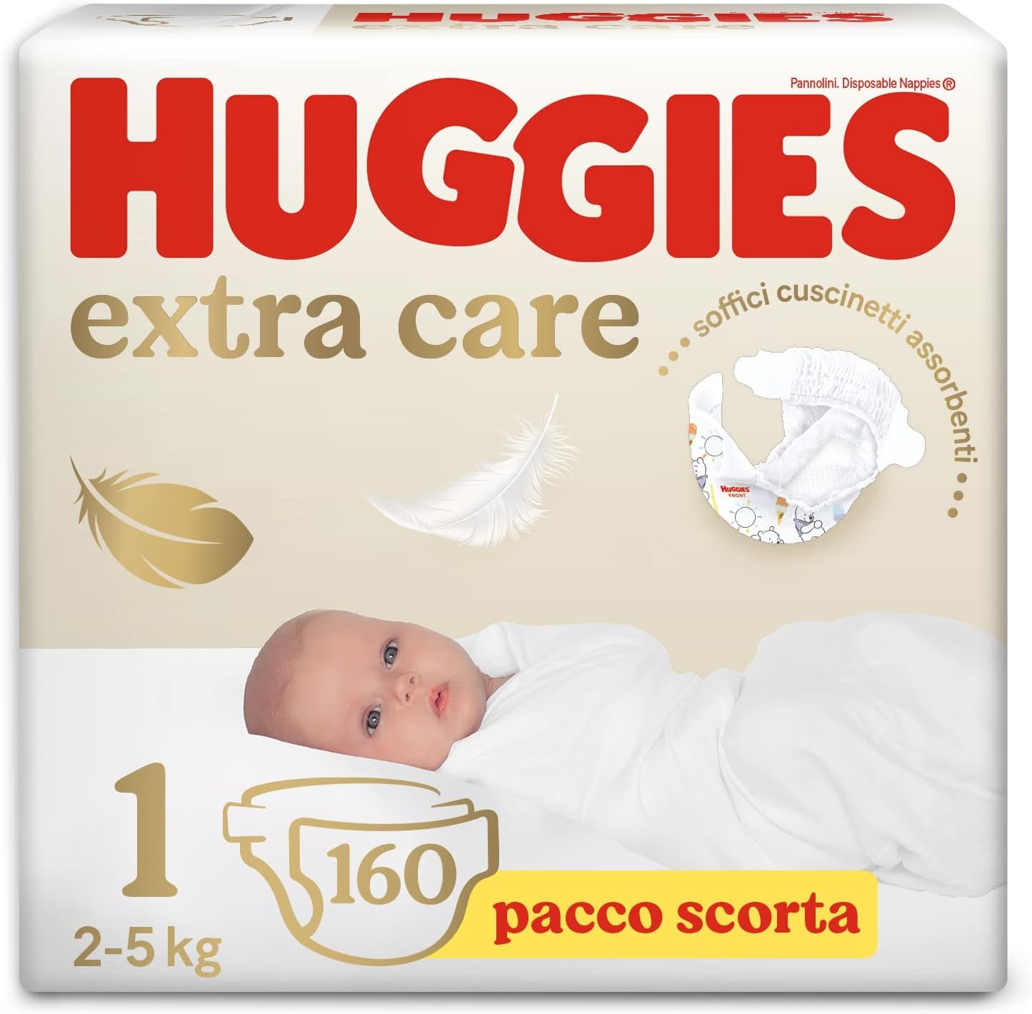 Huggies Extra Care Babyluiers Maat 1 (2-5kg) Superabsorberend Disney Design Bulkverpakking 160