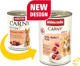 animonda Carny Katzen Nassfutter Kitten Kip + Pute (12 x 400g), Kitten getreidefreies Katzennassfutter ohne Zucker für wachsende Kätzchen bis 1 Jahr, mit frischen Ingrediënt
