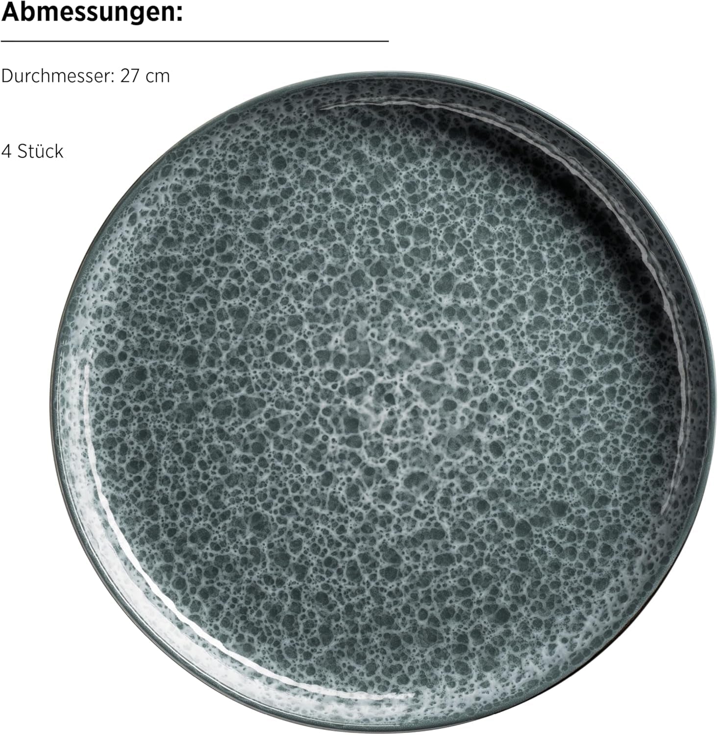MÄSER 934110 Filippa serie, Keramisch servies voor 4 personen, Modern gecombineerd servies met 16-delig; Borden, schalen en kopjes met reactief glazuur in groen en zwart, Steengoed, Groen