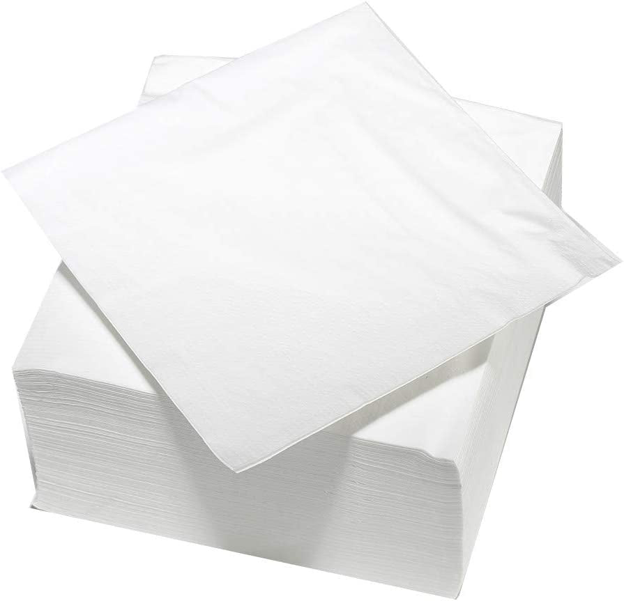 ARTS DE LA TABLE 100 katoenen servetten, 2-laags, 33 x 33 cm, wit (pak van 4)