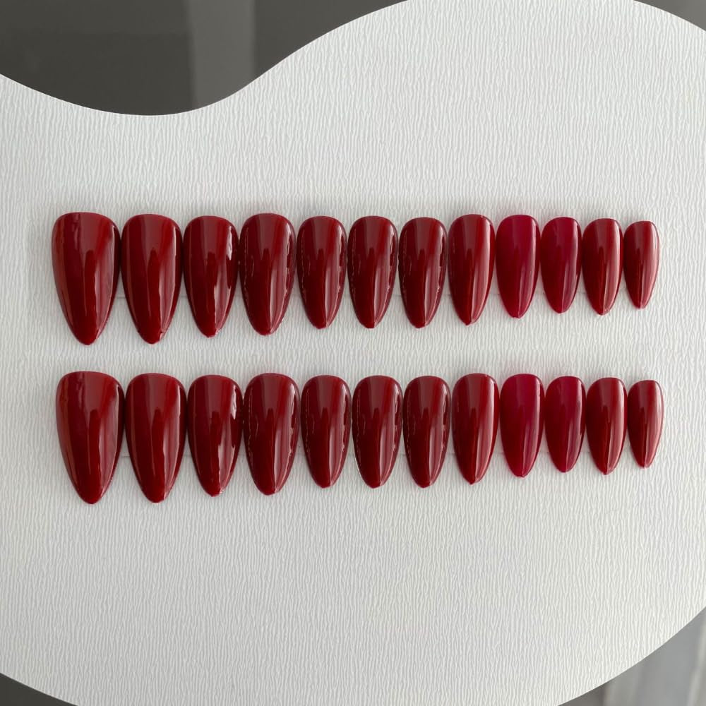 Kunstnagels, Franse amandel, Lang, Kunstnagels met lijm, Voor dames, Meisjes, Accessoires of cadeau-idee, Voor bruiloft, verjaardag, Kerstmis, Valentijnsdag