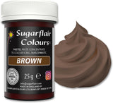 Sugarflair bruine kleurstofpasta, hooggeconcentreerde pastelkleurstof voor botercrème, fondant, royal icing, taartdecoraties en meer! Levendige voedselkleuring! - 25 gram