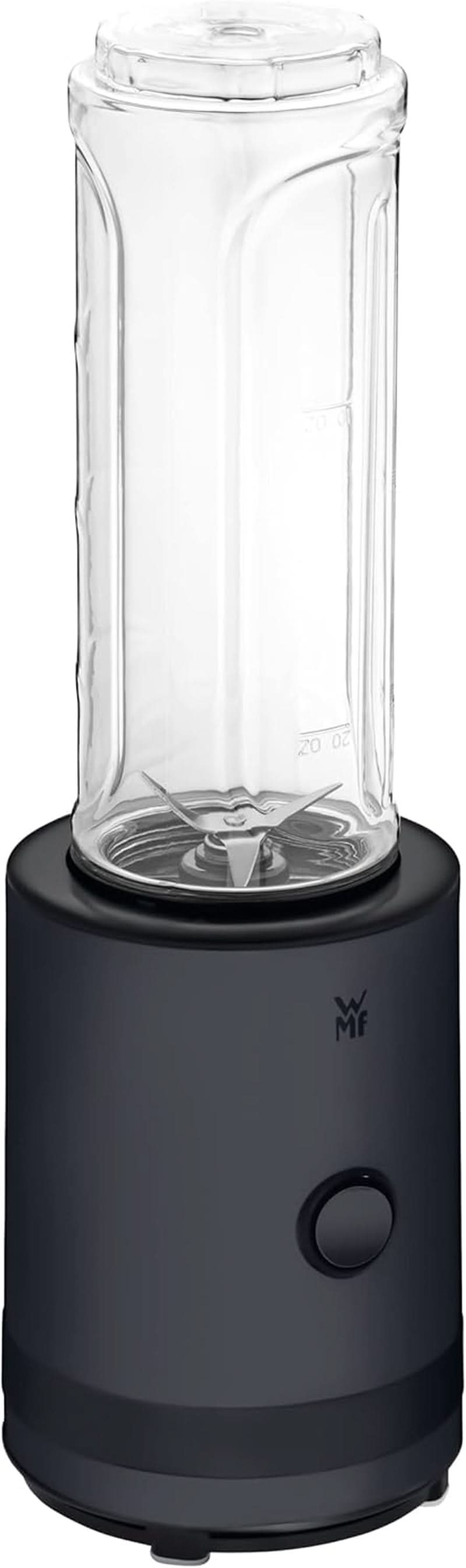 WMF Küchenminis Smoothie-To-Go, Mini Standmixer Mit Zwei Mix-/Trinkbehältern 0,6L, Mixer Hochleistungsmixer 300 W, Edelstahl Matt, Schwarz Kitchen Naty Shop Diepzwart
