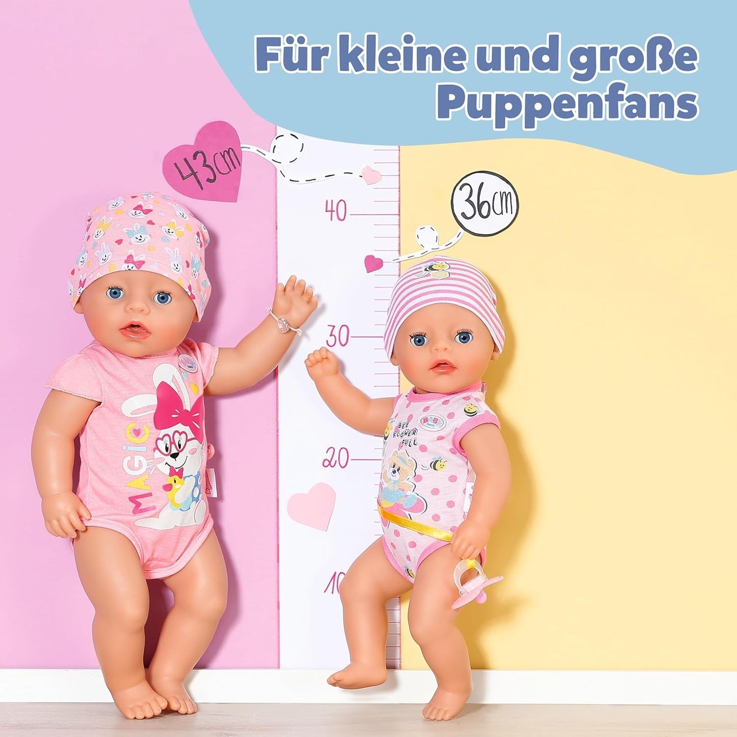 BABY Born Lena (Meisje) - babypop 36 cm - 7 functies, inclusief accessoires en matras - Werkt geheel zonder batterijen - Geschikt voor kleine kinderen vanaf 1 jaar