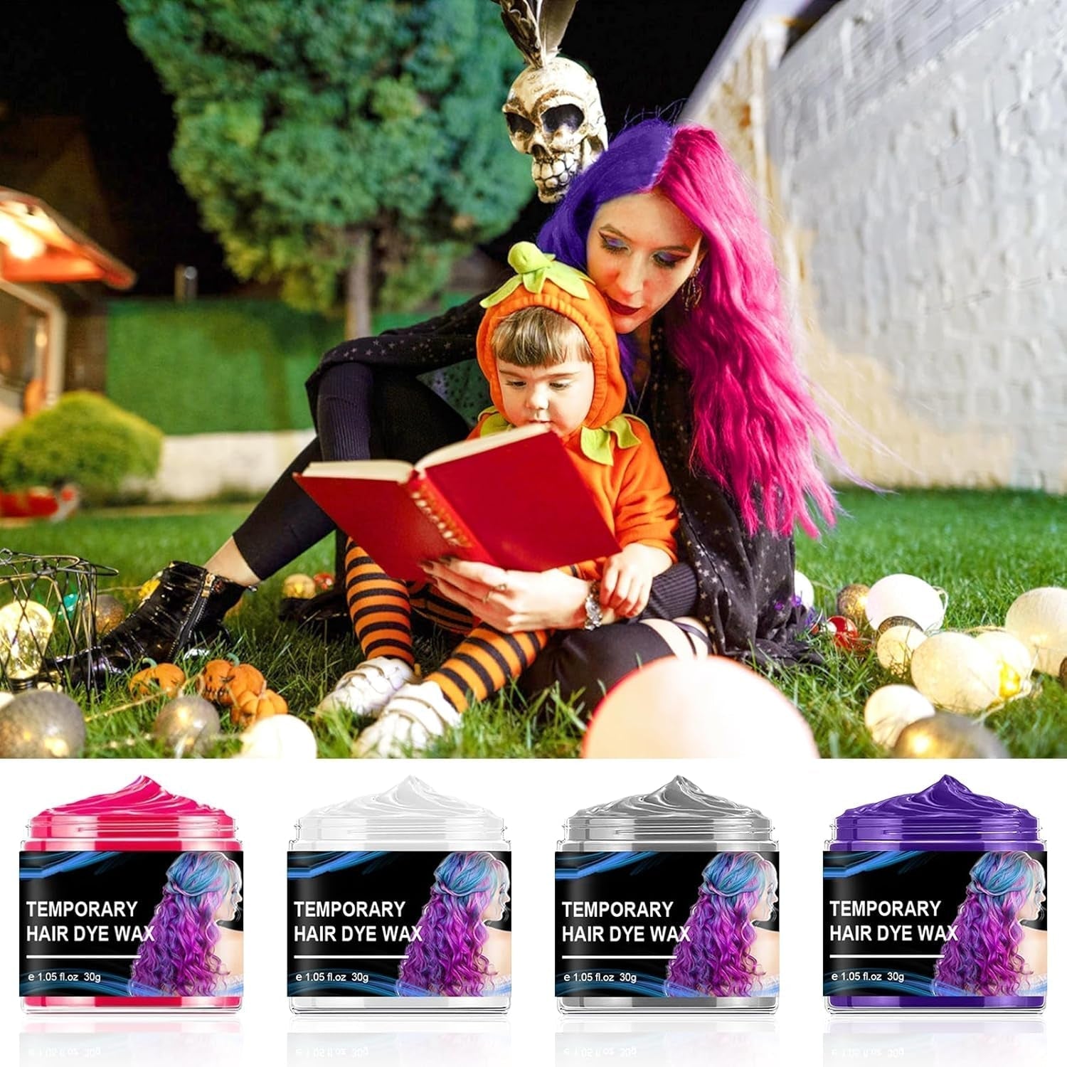 Halloween Tijdelijke Haarverf 4 Kleuren Haarkleur Wax Styling Haartoon Voor Mannen Vrouwen Halloween Cosplay Party Haarverf Naty Shop