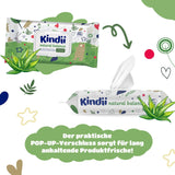 Kindii Natural Balance vochtige doekjes voor baby's – (1 x 60 st.) Vochtige doekjes voor baby's en kinderen – Beschermend, Aloë Vera, delicate geur – 60 st.
