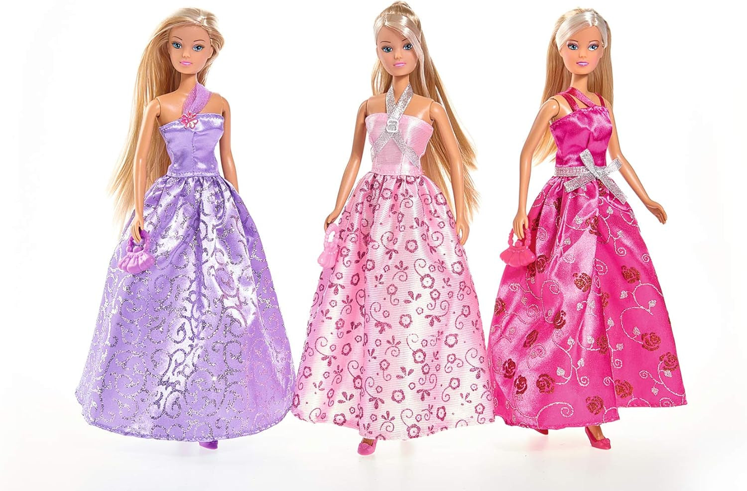 Simba 105723369 - Steffi Love Glamour / poppenkledingset / 3 verschillende items / Er is slechts één item inbegrepen / Baljurk voor alle poppen van 29 cm / Pop niet inbegrepen