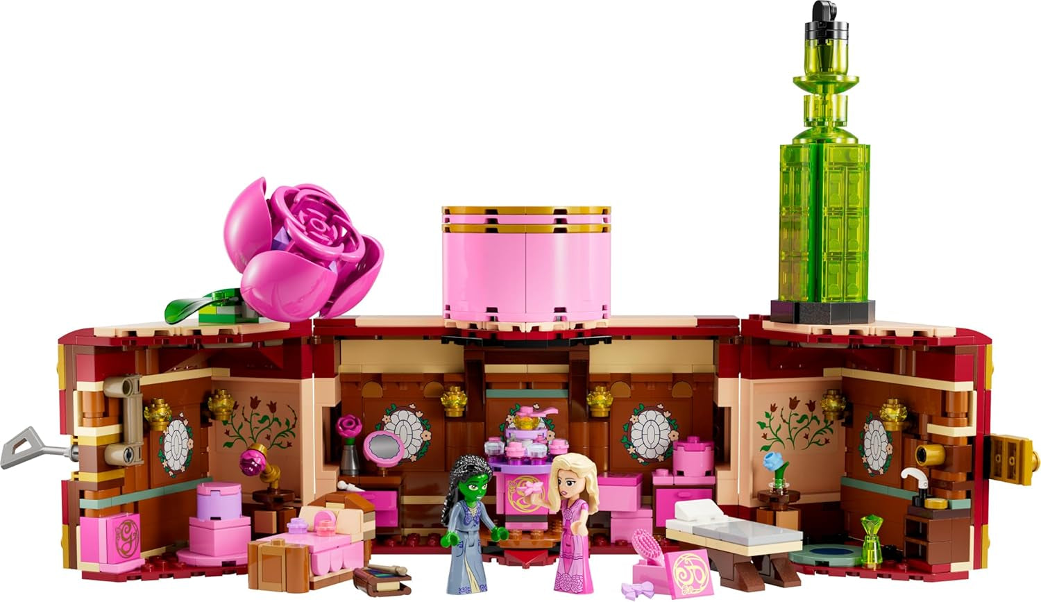LEGO Wicked Glinda en Elphaba's slaapkamer - Poppenhuis met 2 mini Witches of Oz poppen, coole accessoires waaronder bloemen en outfits - Creatief speelgoed voor meisjes vanaf 8 jaar en fans - 75683 Bouwsets Besuche den LEGO-Store