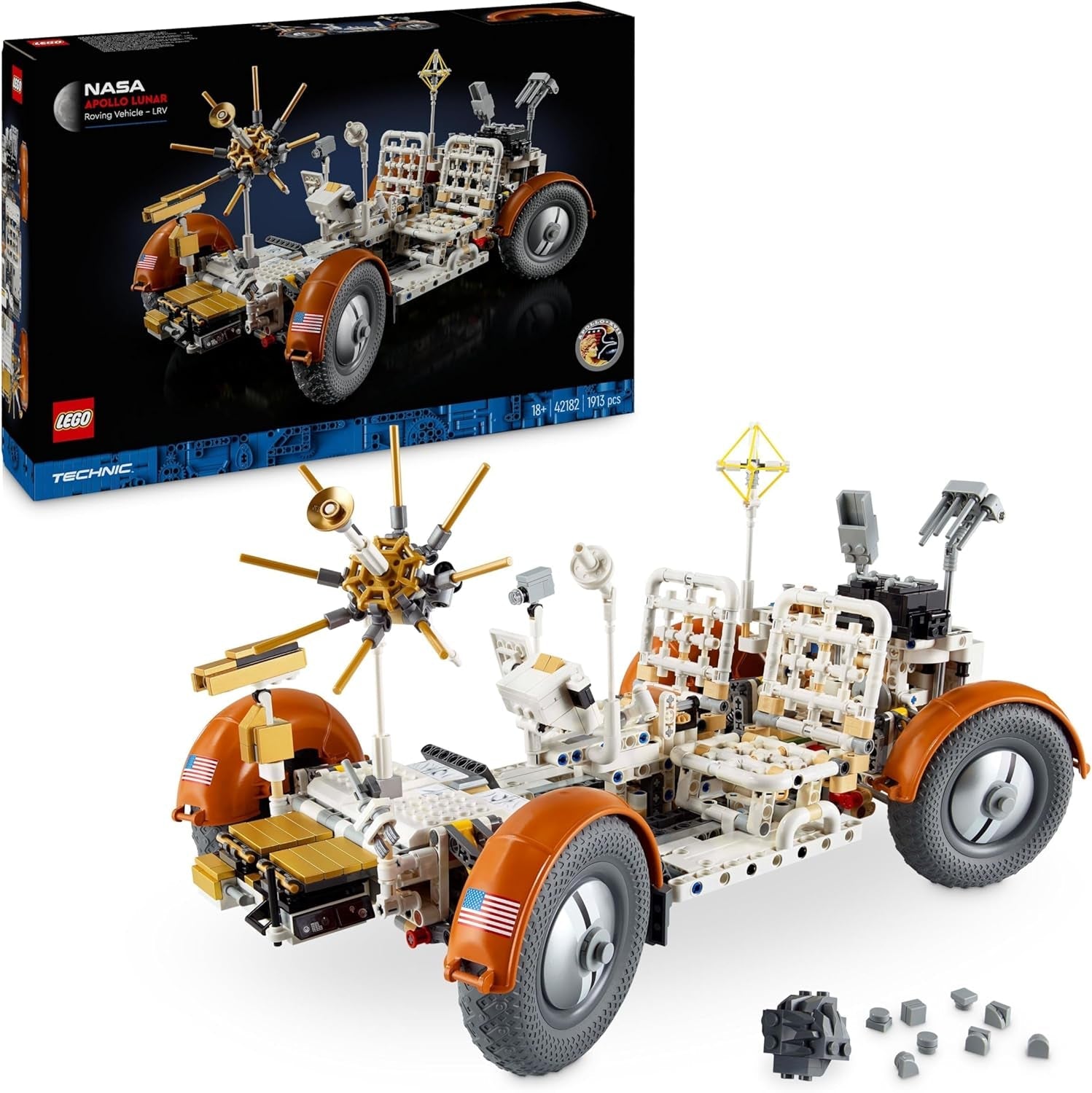 LEGO Technic NASA Apollo Lunar Roving Vehicle (LRV), maanrovermodel voor volwassenen, ruimteverzamelobjecten voor wetenschapsliefhebbers, bouwspeelgoed, ruimtevoertuigmodel 42182 Bouwsets Bekijk de LEGO-Store standaardtitel