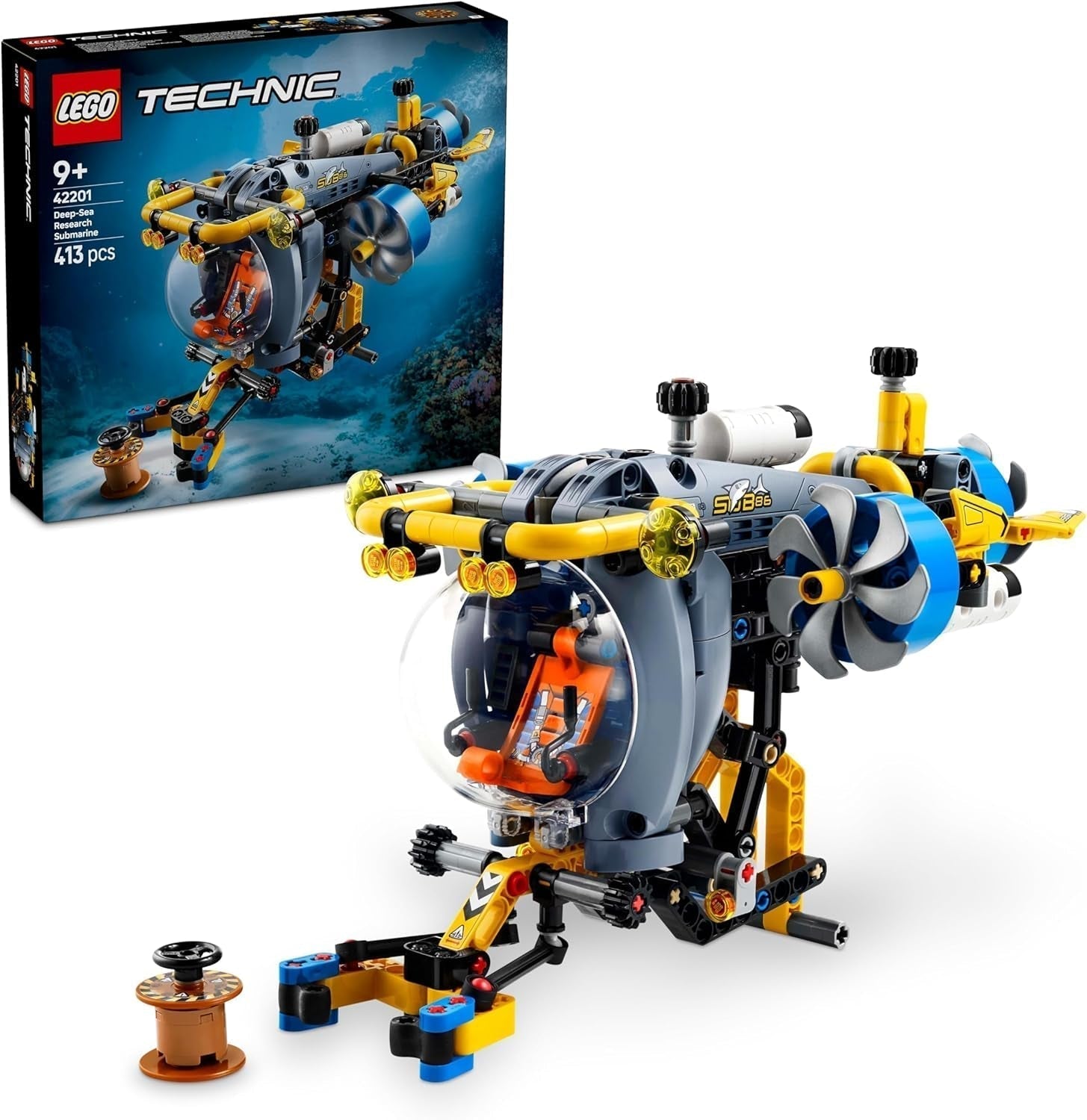 LEGO Technic Deep Sea Explorer Onderzeeër bouwspeelgoed voor kinderen van 9 jaar oud, jongens en meisjes Creatieve verjaardagscadeau-ideeën Bouwbaar voertuig met roterende propellers 42201 Bouwsets