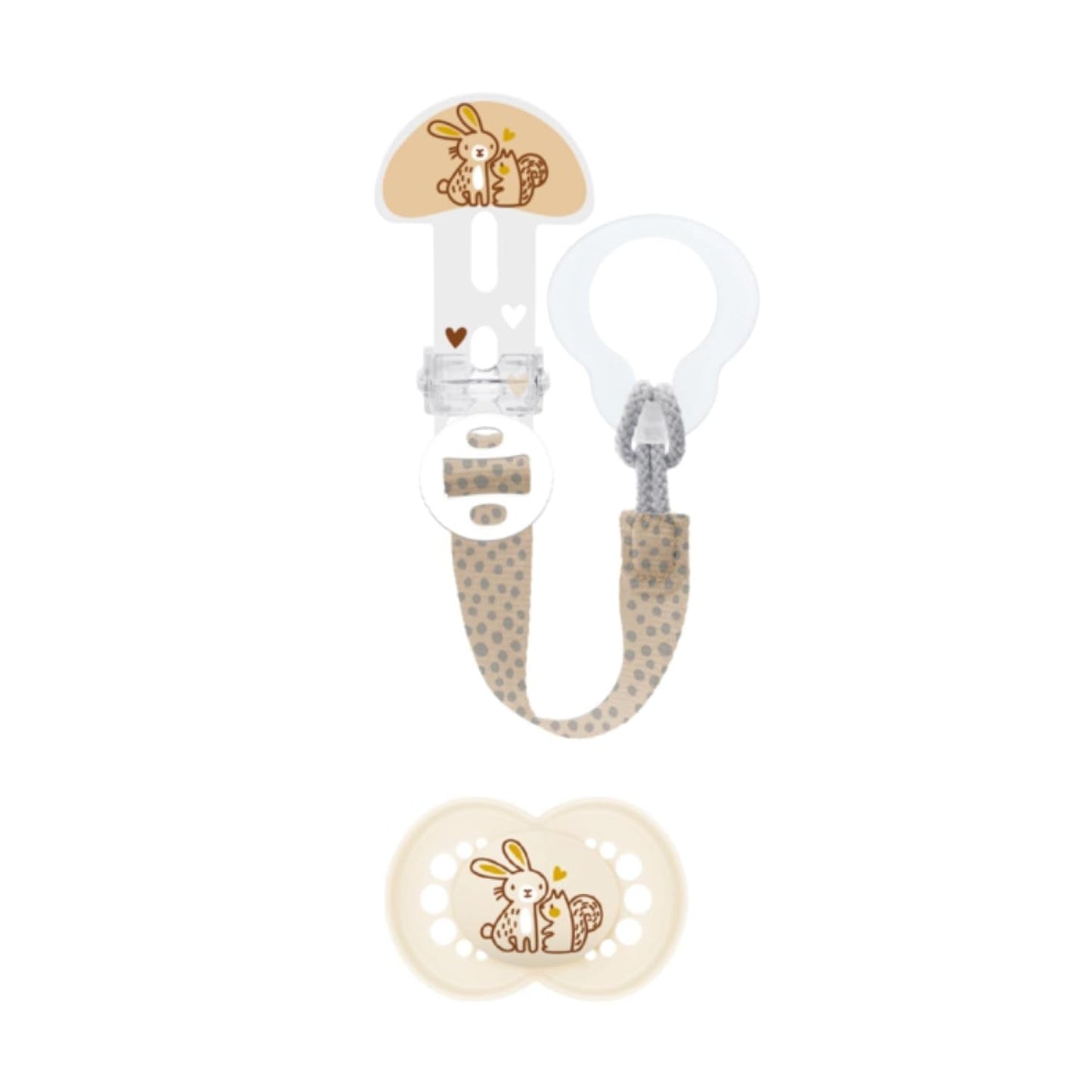 MAMMA | Fopspeen en speenketting, 6+ maanden, willekeurige kleurkeuze, anatomisch, symmetrisch, gemaakt van siliconen, wasbaar, verstelbare lengte, compatibel met alle soorten fopspenen