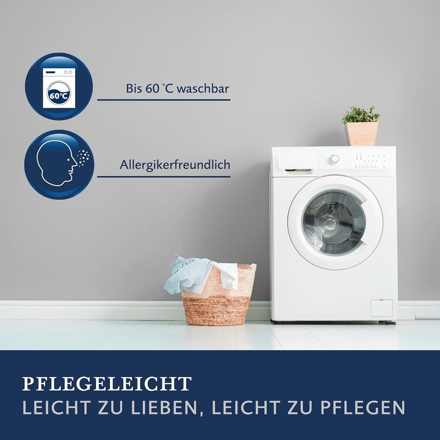 Billerbeck 5452280006 donzen kussen S 03, circa 80 x 80 cm, wit, 1 stuk (1 pak) Naty Shop standaardkussens