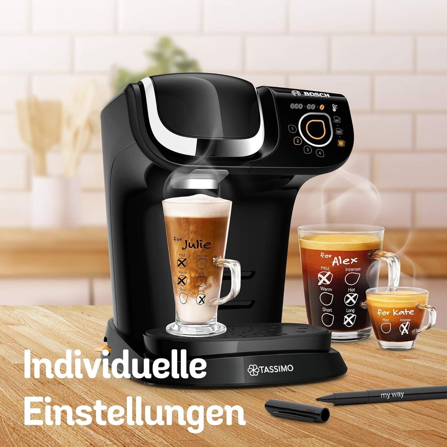 Tassimo My Way espressomachine met 2 capsules TAS6502 met waterfilter, 70+ drankjes, drankaanpassing, koffievariëteit, eenvoudig brouwen, 1500 W, zwart