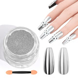 Saviland Chrome nagelpoederset - roze laser chroom nagelpoeder spiegeleffect laser nagelkunst, nagelglitter manicure decoratief poeder met sponssticks, nagelglitterpoeder nagelsalon