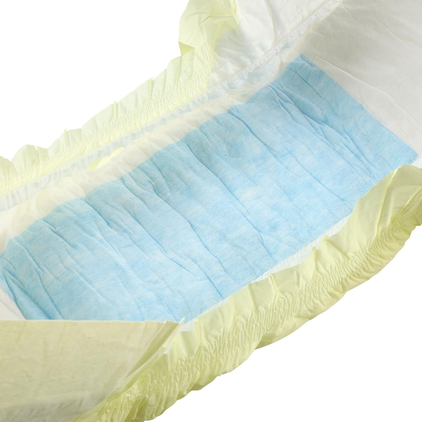 CutiePlusU luiers voor volwassenen, 10-pack wegwerpincontinentieslipjes met lussen voor dames en heren, maximaal absorptievermogen 's nachts - geel (middelgrote maat 71-96cm)