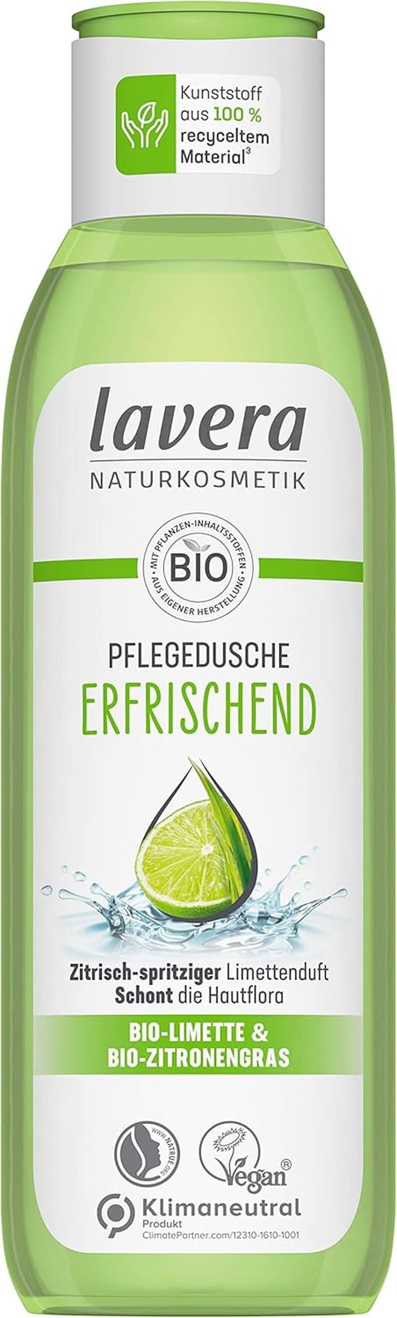 Lavera, Verfrissende douchegel met organische kalk, 250 ml Douche en bad Naty Shop