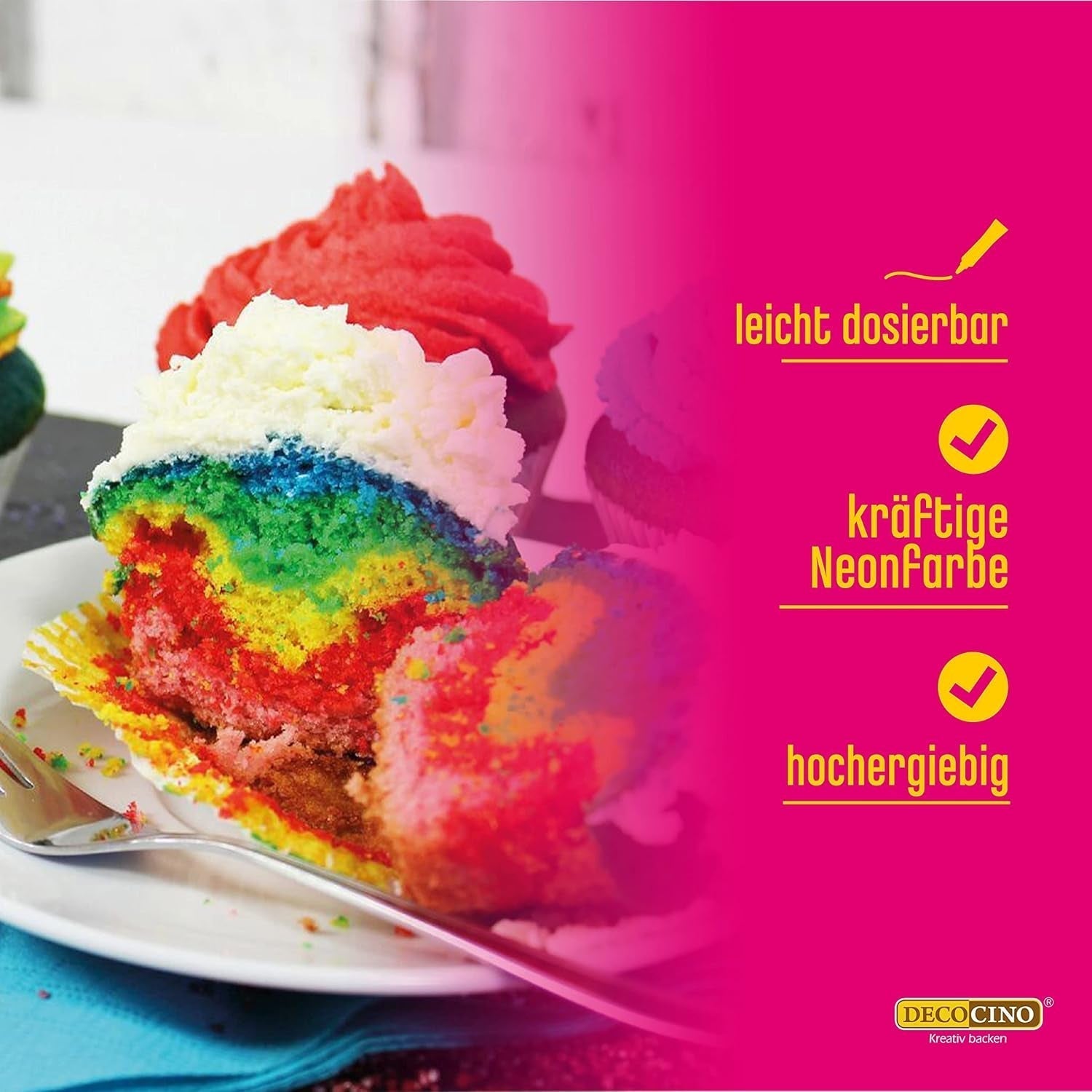 Decocino Neon Voedselpasta Rood - Hoge dosis kleurstof - Voor het kleuren van taarten, muffins, cupcakes - Smaakloos