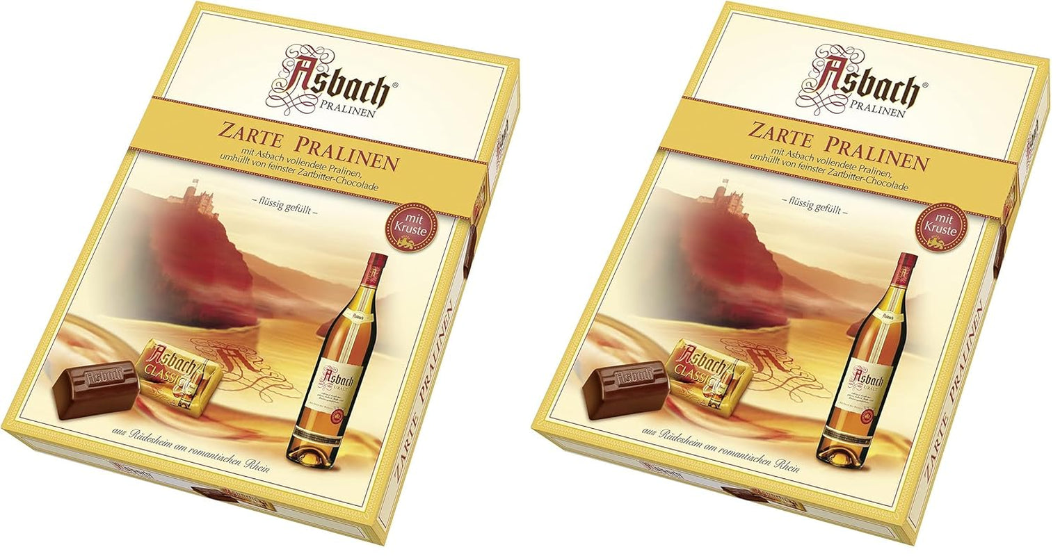 RCP Asbach delicate pralines in flessen met korst - 1 x 310 g - Pure chocolade met Asbach-vulling