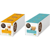 NESCAFÉ Dolce Gusto Latte Macchiato Vorratsbox 90 Kaffeekapsels & Flat White, 48 Kaffeekapsels, Arabica en Robusta Bohnen