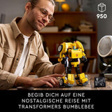 LEGO Icons Transformers Bumblebee, robotactiefiguur voor volwassenen, filmbouwset voor sciencefictionfans, kan worden omgevormd tot een auto, avonturenspeelgoed 10338 Bouwsets Bekijk de LEGO-Store