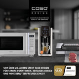 Caso Espresso Gourmet - Espressomachine met portafilter van roestvrij staal, krachtige Ulka-pomp van 19 bar, met melkopschuimer, voor gemalen koffie of ESE-koffiecapsules, voor 2 kopjes, met kopjeswarmer