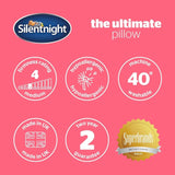 Silentnight Ultimate Kussen - Zacht en ondersteunend bedkussen met Pinsonic Soft Touch Luxe gewatteerde hoes, machinewasbaar en hypoallergeen voor rug- en zijslapers, 1 stuk Naty Shop standaardkussens