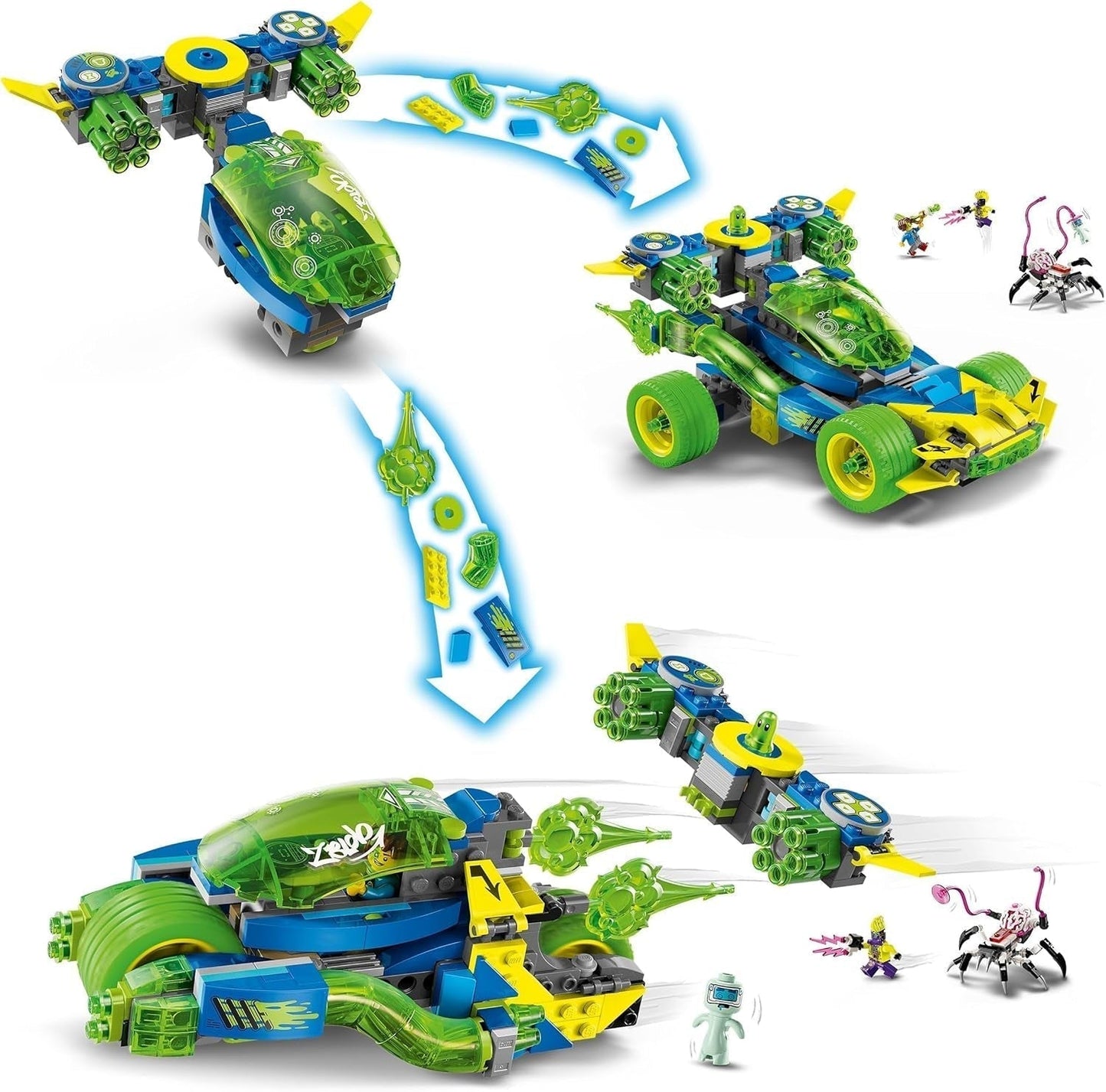 LEGO Dreamzzz Mateo met Z-Blob Action Racer, 2-in-1 fantasiespeelset met voertuigen, minifiguren en droomwezens voor kinderen vanaf 8 jaar, cadeau voor jongens en meisjes 71491 Bouwsets Beuche in LEGO-Store