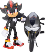 Sonic 3 The Movie Shadow-figuur, 15 cm, beweegbaar, inclusief Shadow Mobile van Jakks Pacific, akoestisch, zwart actiefiguren Naty Shop