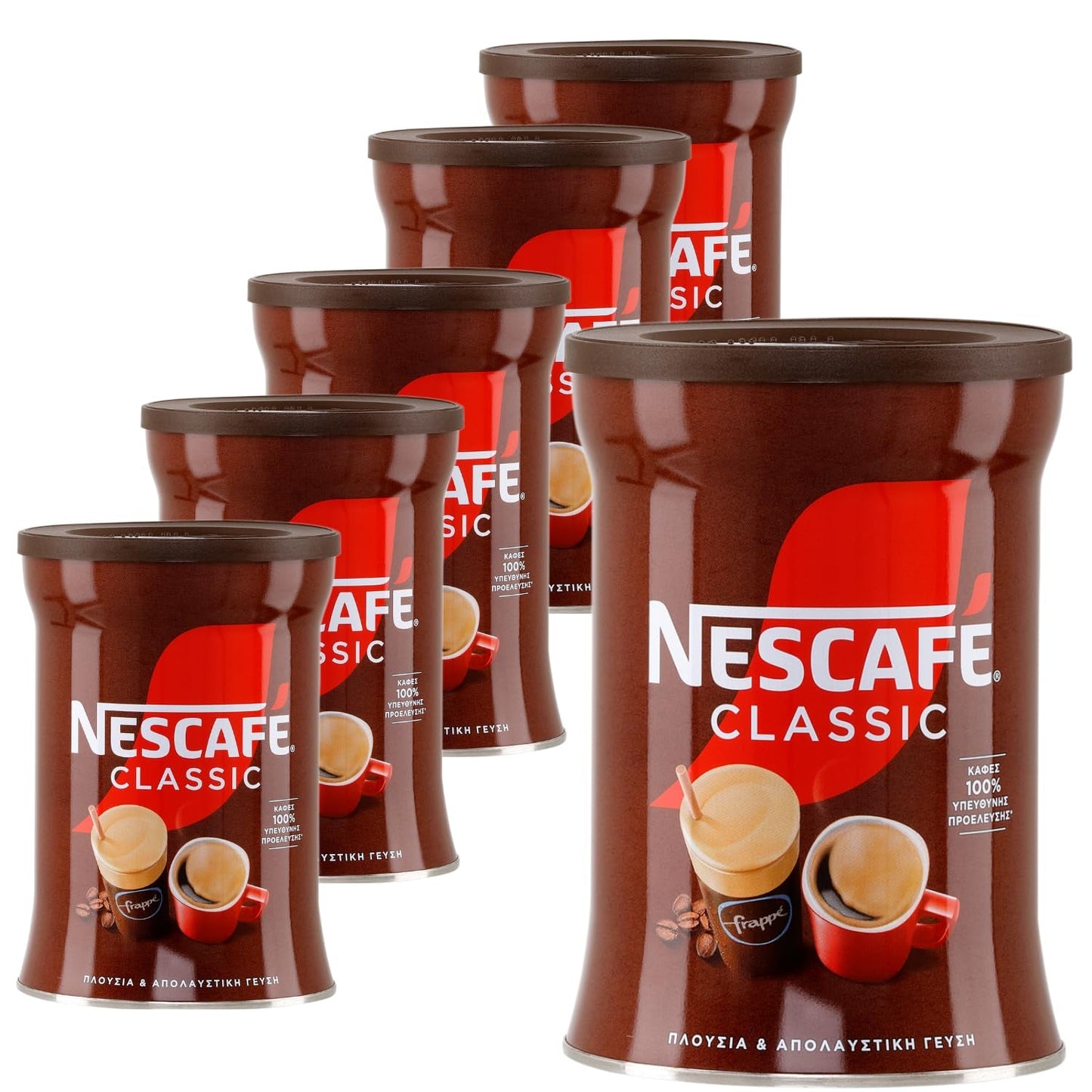Nescafé Klassieke Frappe 6 x 200g | Griekse koffie | Instant Frappe-poeder | Nestlé | + 20 ml Jassas-olijfolie